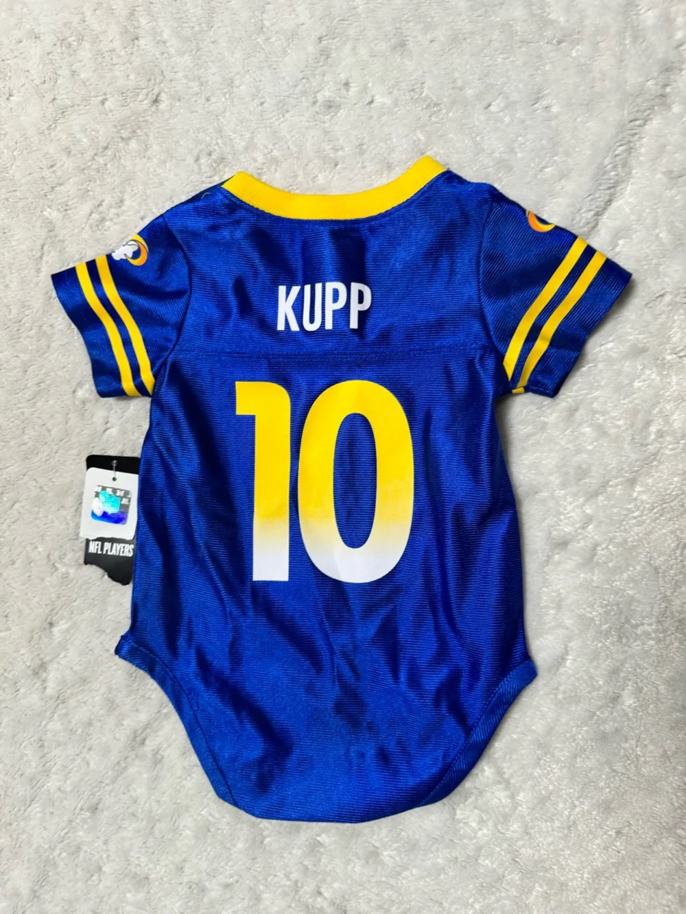 NWT- NFL Los Angeles Rams Infant Jersey Onesie in Blue & Yellow Cooper Kupp